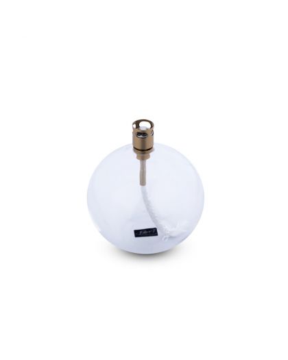 Lampe A Huile Ronde Taille S ,VerreAcier LaitonéMêche Fibre De Verre, Ø 9 Cm