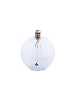 Lampe A Huile Elegant Taille M ,Verre StriéInox LaitonéMêche Fibre De Verre,